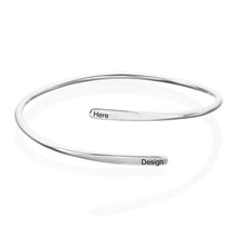 Lade das Bild in den Galerie-Viewer, Cuff Bracelet Offener Armreif S0014 aus 925 Sterling Silber mit Gravur selbst gestalten