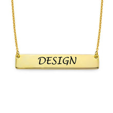 Lade das Bild in den Galerie-Viewer, Winzige gravierte Barrenkette X0058 mit Gravur in Sterling Silber mit 18K Gold Roségold Vergoldung Länge verstellbar selbst gestalten