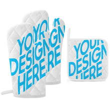 Lade das Bild in den Galerie-Viewer, Topfhandschuhe 3-teilige Set ( 2x Ofenhandschuh + 1x Küchengreifhilfe ) mit Foto selbst gestalten und bedrucken