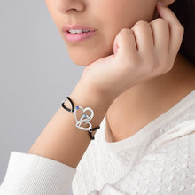 Lade das Bild in den Galerie-Viewer, Herz Armband "Interwoven" S0030 mit Kristallen mit Namen Gravur mit 18K Gold Roségold Vergoldung selbst gestalten