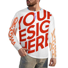 Lade das Bild in den Galerie-Viewer, Multi-Image-Design Herren Henleyshirt Langarm Shirt Rundhalsshirt mit Knopfleiste A37L mit Foto Design Motiv Text selbst gestalten und bedrucken