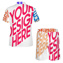 Lade das Bild in den Galerie-Viewer, Multi-Image-Design Herren Shorty Polo Shirt Kurzarm Set mit Short A46TZ mit Foto Design Motiv Text selbst gestalten und bedrucken