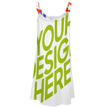 Lade das Bild in den Galerie-Viewer, Multi-Image-Druck Damen / Frauen Strandkleid Maxikleid Spaghettikleid AQ mit Fotos Muster Text Logo selbst gestalten und bedrucken