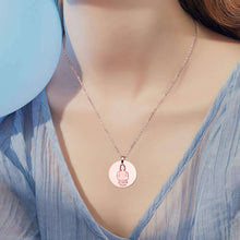 Lade das Bild in den Galerie-Viewer, Gravierbares Plättchen Foto Erinnerung Halskette aus Titanstahl mit 18K Gold Roségold Vergoldung selbst gestalten