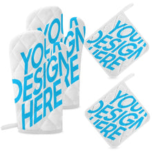 Lade das Bild in den Galerie-Viewer, Topfhandschuhe Set ( 2x Ofenhandschuh + 2x Küchengreifhilfe ) mit Foto selbst gestalten und bedrucken