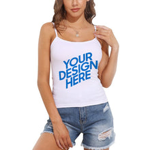 Lade das Bild in den Galerie-Viewer, Basictop Spaghettitop Damen / Frauen aus elastischer Baumwoll-Qualität A-012 mit Fotos Muster Text Logo selbst gestalten und bedrucken