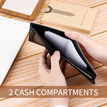 Lade das Bild in den Galerie-Viewer, Unisex Damen Herren Geldbörse Leder im Querformat mit Foto Design Motiv Text selbst gestalten und bedrucken