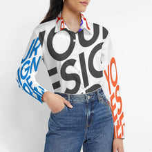 Lade das Bild in den Galerie-Viewer, Damen / Frauen Multi-Image-Design Hemdbluse Langarm Hemd Freizeit Bluse SDS20079 mit Ihrem Design Motiv Foto Text selbst gestalten und bedrucken