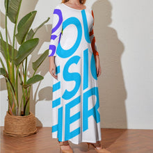 Lade das Bild in den Galerie-Viewer, Multi-Image-Druck Damen / Frauen Übergröße Maxikleid A120 in ausgestellter Form - in verschiedenen Druckdessins - mit Foto Text Muster selbst gestalten und bedrucken