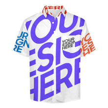 Lade das Bild in den Galerie-Viewer, Multi-Image-Design Männer Kurzarm Hemd mit Brusttasche B339 mit Ihrem Design Motiv Foto Text selbst gestalten und bedrucken