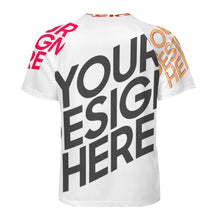 Lade das Bild in den Galerie-Viewer, Multi-Image-Design Herren Kurzarm Reglan T Shirt mit drei Knöpfen mit Ihrem Design Motiv Foto Text selbst gestalten und bedrucken