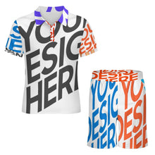 Lade das Bild in den Galerie-Viewer, Multi-Image-Design Herren Shorty Polo Shirt Kurzarm Set mit Short A46TZ mit Foto Design Motiv Text selbst gestalten und bedrucken