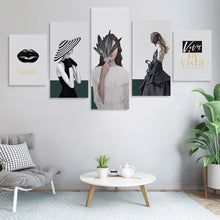 Lade das Bild in den Galerie-Viewer, 5 Panel hängende Poster Multi-Image-Design ( Vertikale Kombination ) / Leinwandbild 5-teilig / Wandbilder mit Foto selbst gestalten und bedrucken