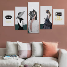 Lade das Bild in den Galerie-Viewer, 5 Panel hängende Poster Multi-Image-Design ( Vertikale Kombination ) / Leinwandbild 5-teilig / Wandbilder mit Foto selbst gestalten und bedrucken