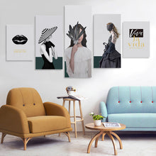 Lade das Bild in den Galerie-Viewer, 5 Panel hängende Poster Multi-Image-Design ( Vertikale Kombination ) / Leinwandbild 5-teilig / Wandbilder mit Foto selbst gestalten und bedrucken