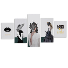 Lade das Bild in den Galerie-Viewer, 5 Panel hängende Poster Multi-Image-Design ( Vertikale Kombination ) / Leinwandbild 5-teilig / Wandbilder mit Foto selbst gestalten und bedrucken