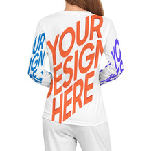 Lade das Bild in den Galerie-Viewer, Multi-Image-Design Damen / Frauen Pyjamaoberteil Schlafanzug-Oberteil AL in weicher Qualität mit Foto Design Motiv Text selbst gestalten und bedrucken