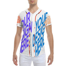 Lade das Bild in den Galerie-Viewer, Multi-Image-Design Herren / Männer Baseball Jersey Trikot mit Foto Design Motiv Text selbst gestalten und bedrucken