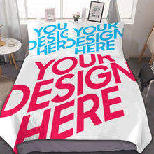 Lade das Bild in den Galerie-Viewer, Dicke Foto Bettwäsche 3 teilig (1 Bettbezug und 2 Kissenbezüge mit doppelseitigem Druck, alles individuell gestaltbar) mit Foto Design Motiv Text selbst gestalten und bedrucken