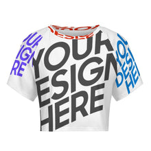 Lade das Bild in den Galerie-Viewer, Damen / Frauen Multi-Image-Design Basic T Shirt Crop Top NT29 mit Ihrem Design Motiv Foto Text selbst gestalten und bedrucken