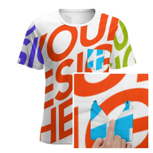 Lade das Bild in den Galerie-Viewer, Multi-Image-Druck Rundhalsshirt Kurzarm T-Shirt TSHIRT mit Brusttasche NTREV2 für Herren mit Fotos Muster Text Logo selbst gestalten und bedrucken