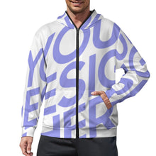 Lade das Bild in den Galerie-Viewer, Herren / Männer Einzelbild-Design Langarm Kapuzenpullover Jacke Kapuzensweatshirt WY14 mit Ihrem Design Motiv Foto Text selbst gestalten und bedrucken