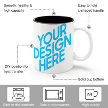 Lade das Bild in den Galerie-Viewer, Fototasse mit schwarzer Innenseite mit Fotos Muster Text Logo selbst gestalten und bedrucken