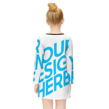 Lade das Bild in den Galerie-Viewer, Kleid mit langen Ärmeln ET015 für Mädchen mit Foto Text selbst gestalten und bedrucken