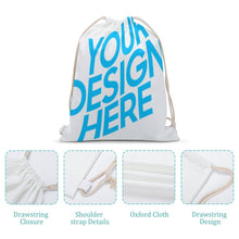 Lade das Bild in den Galerie-Viewer, Jutebeutel Segeltuch Canvas Kordelzugbeutel Kordeltasche Rucksack mit Kordelzug (Beidseitiger Druck mit dem gleichen Bild) mit Fotos Muster Text Logo selbst gestalten und bedrucken