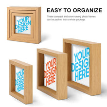 Lade das Bild in den Galerie-Viewer, Dreifache Kombination Holz Bilderrahmen Set mit Foto selbst gestalten und bedrucken