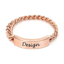 Lade das Bild in den Galerie-Viewer, Personalisierter Kupfer Name Chain Ring J0008 mit Namen Gravur selbst gestalten
