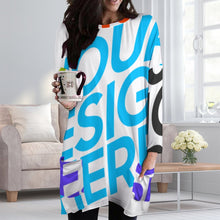 Lade das Bild in den Galerie-Viewer, Große Größen Multi-Image-Druck Damen / Frauen Langarm T-shirt TSHIRT Oversize mit zwei großen Seitetaschen A072 mit Fotos Muster Text Logo selbst gestalten und bedrucken