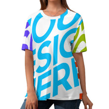 Lade das Bild in den Galerie-Viewer, Große Größen Multi-Image-Druck Damen / Frauen Voll Druck 100% Baumwolle Kurzarm TSHIRT T-Shirt ZP057 mit Fotos Muster Text Logo selbst gestalten und bedrucken