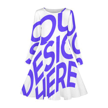 Lade das Bild in den Galerie-Viewer, Einzelbild-Design Mädchen Langarm Kleid CRQ mit Foto Design Motiv Text selbst gestalten und bedrucken