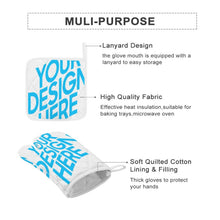Lade das Bild in den Galerie-Viewer, Topfhandschuhe 3-teilige Set ( 2x Ofenhandschuh + 1x Küchengreifhilfe ) mit Foto selbst gestalten und bedrucken