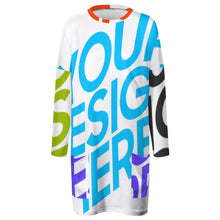 Lade das Bild in den Galerie-Viewer, Große Größen Multi-Image-Druck Damen / Frauen Langarm T-shirt TSHIRT Oversize mit zwei großen Seitetaschen A072 mit Fotos Muster Text Logo selbst gestalten und bedrucken