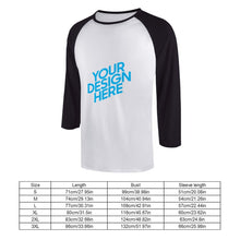 Lade das Bild in den Galerie-Viewer, Herren Ärmel Raglan T-Shirt Mitte mit 3/4 Arm selbst gestalten und bedrucken