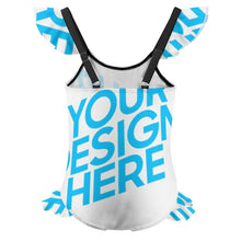 Lade das Bild in den Galerie-Viewer, Badeanzug mit Rüschen NT040 für Mädchen selbst gestalten und bedrucken