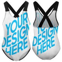 Lade das Bild in den Galerie-Viewer, Modischer einteiliger Badeanzug NT018 für Mädchen selbst gestalten und bedrucken