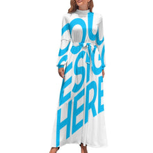 Lade das Bild in den Galerie-Viewer, Langarmkleid Kleid mit langen Ärmeln XQ für Damen Frauen selbst gestalten und bedrucken