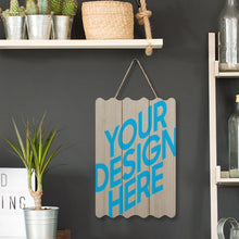 Lade das Bild in den Galerie-Viewer, Welliges bedrucktes 20x30cm Wand Holz Schild Deko Spruch zum Aufhängen Kaffee Küche Cafe oder andere Orte mit Foto Text selbst gestalten und bedrucken