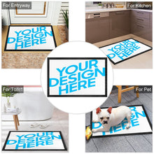 Lade das Bild in den Galerie-Viewer, Schwarzer Gummi Vliesstoff Teppich Bodenschutzmatte 40×60cm 50×80cm selbst gestalten und bedrucken