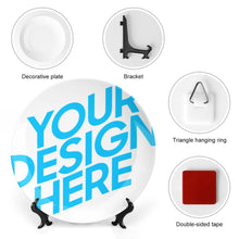 Lade das Bild in den Galerie-Viewer, Dekorativer Teller aus Bone China mit Fotos Muster Text Logo selbst gestalten und bedrucken
