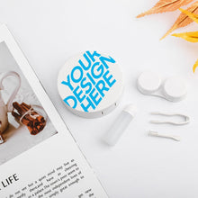 Lade das Bild in den Galerie-Viewer, Rundes Kontaktlinsenetui tragbares 2er-Pack Kontaktlinsenhalter Behälter mit Foto Text Muster selbst gestalten und bedrucken