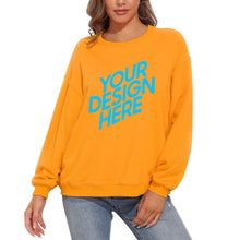 Lade das Bild in den Galerie-Viewer, 100% Baumwolle Rundhalspullover Rundhalsshirt Sweatshirt A-071 für Damen Frauen mit Foto Muster Text selbst gestalten und bedrucken