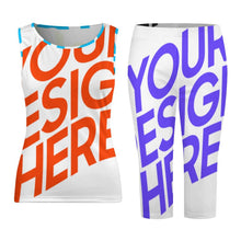 Lade das Bild in den Galerie-Viewer, Multi-Image-Design Sportanzug 2-tlg Tank Top & Leggings Trainingsanzug Allover-Druck für Damen / Frauen PTZ mit Fotos Muster Text Logo selbst gestalten und bedrucken