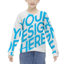 Lade das Bild in den Galerie-Viewer, Mädchen MY04 Sweatshirt Pullover mit V-Ausschnitt mit Fotos Motiven selbst gestalten und bedrucken