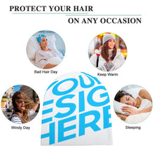 Lade das Bild in den Galerie-Viewer, Beanie Mütze Hut Kopfbedeckungen für Damen Frauen Herren Männer Unisex mit Foto Text selbst gestalten und bedrucken