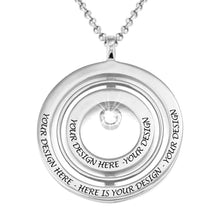 Lade das Bild in den Galerie-Viewer, Kreis Halskette mit Zirkonia X0013 für Großmütter mit Namen Gravur selbst gestalten