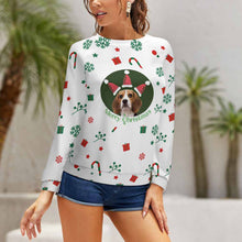 Lade das Bild in den Galerie-Viewer, Rundhalspullover Pullover Langarmshirt NH für Damen Frauen mit Foto selbst gestalten und bedrucken